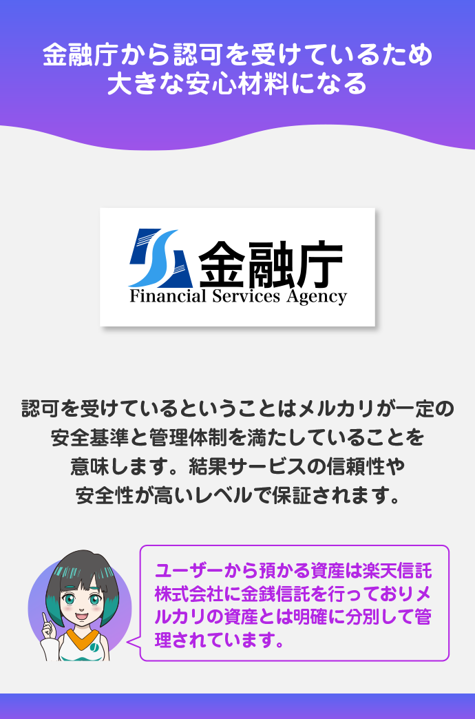 金融庁の認可を受けている