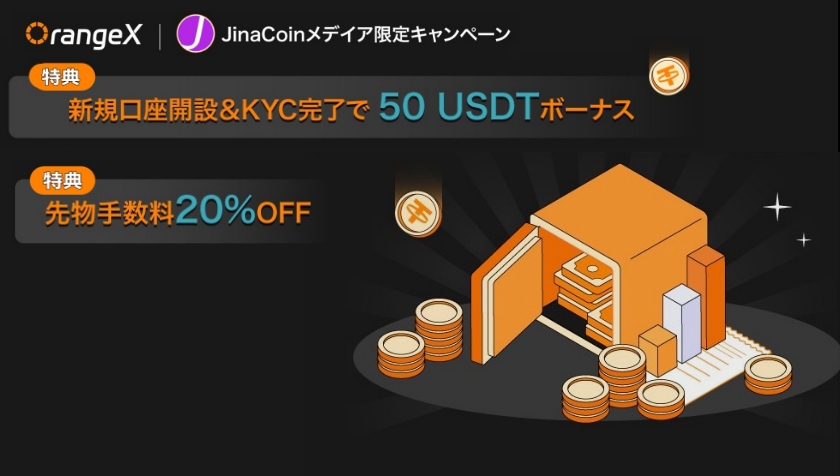 【当サイト限定】新規口座開設特典:50USDT口座開設ボーナス+先物手数料20%OFF