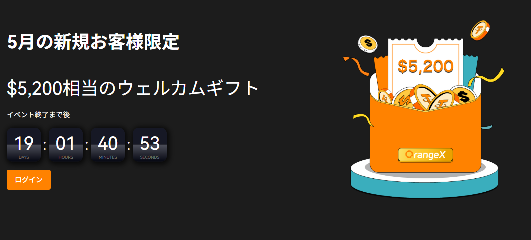 【5月新規ユーザー限定】$5,200相当のウェルカムギフト