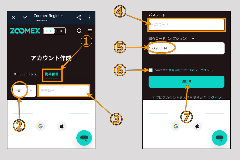 画像01:Zoomex 口座開設「口座開設01」