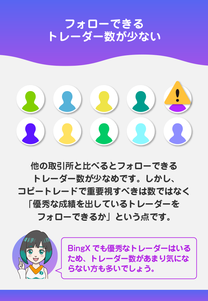 コピーできるトレーダーが少ない