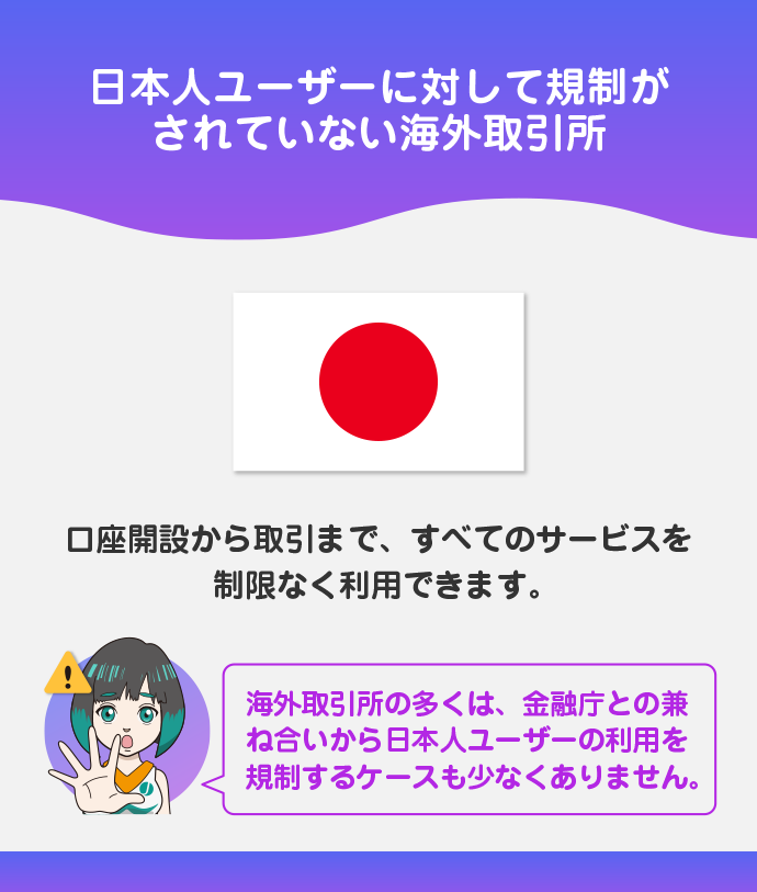 日本人ユーザーでも利用できる取引所