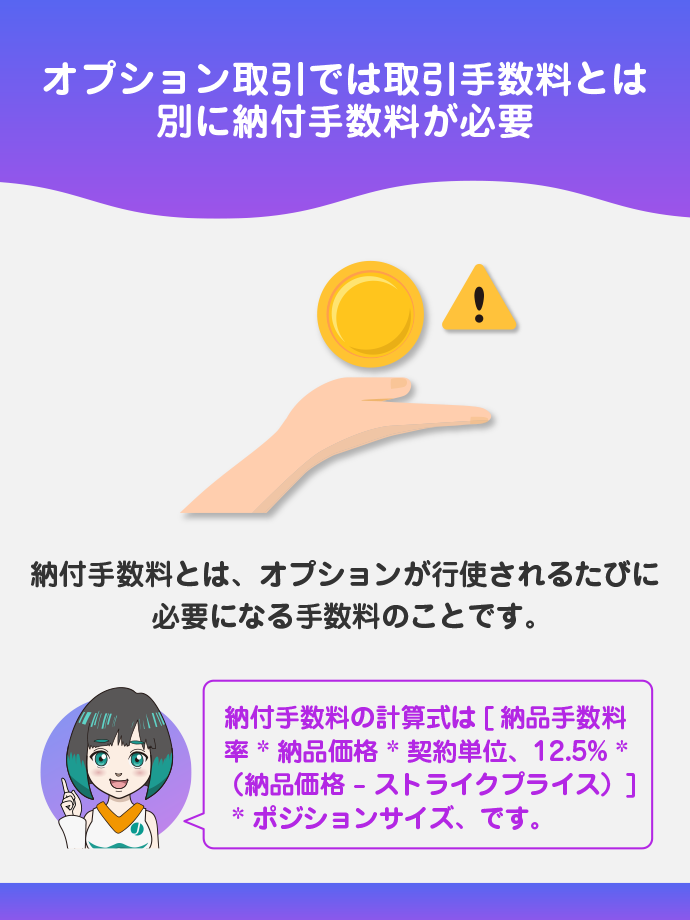 オプション取引は納付手数料が必要