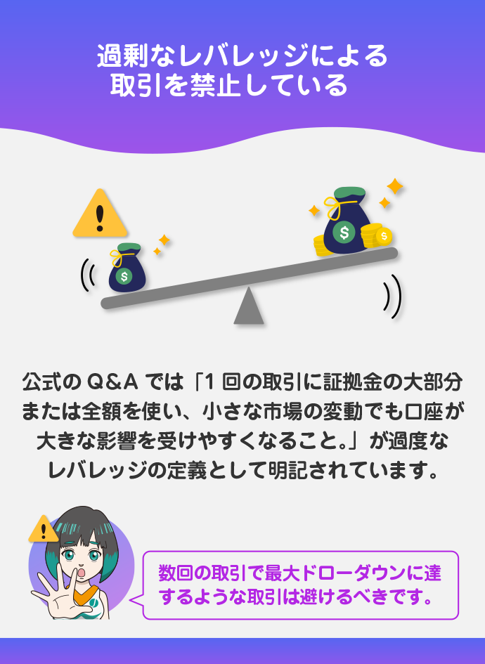 過剰なレバレッジによる取引