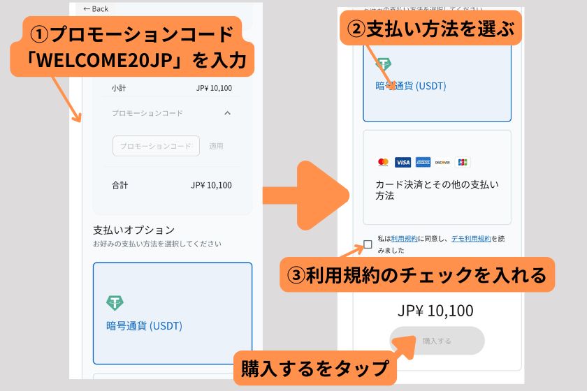 ThinkCapital 評判「プロモーションコードの入力画面」