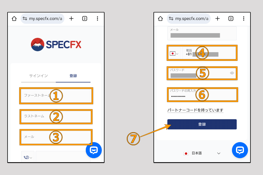 画像02:SPEC FX 評判・特徴「口座開設02」