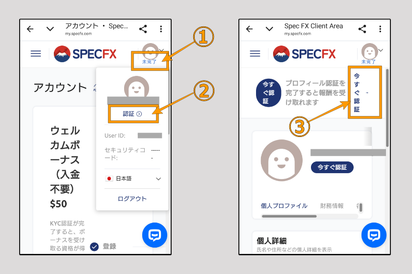 画像05:SPEC FX 評判・特徴「本人確認手続き01」