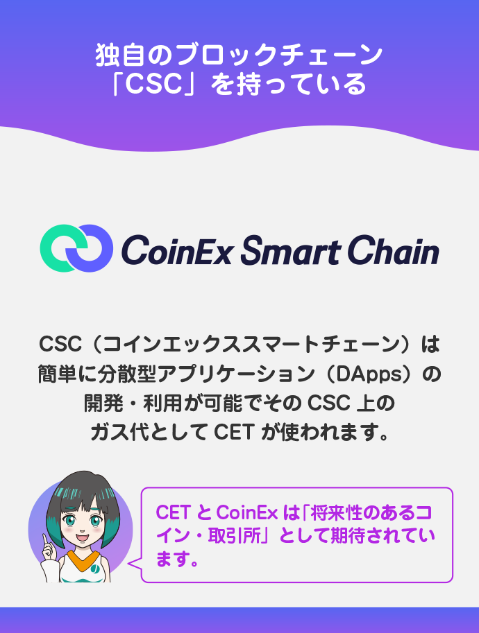 CSC(コインエックススマートチェーン)のガス代として使われる