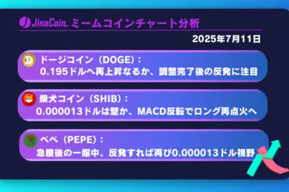 DOGE・SHIB・PEPE急騰後の調整局面──1時間足長期HMAでの押し目買いチャンス到来【ミームコインチャート分析】2025年7月11日