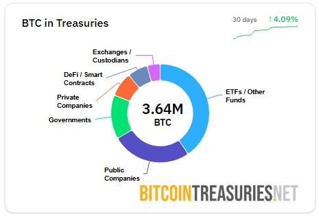 BTC保有割合の円グラフ