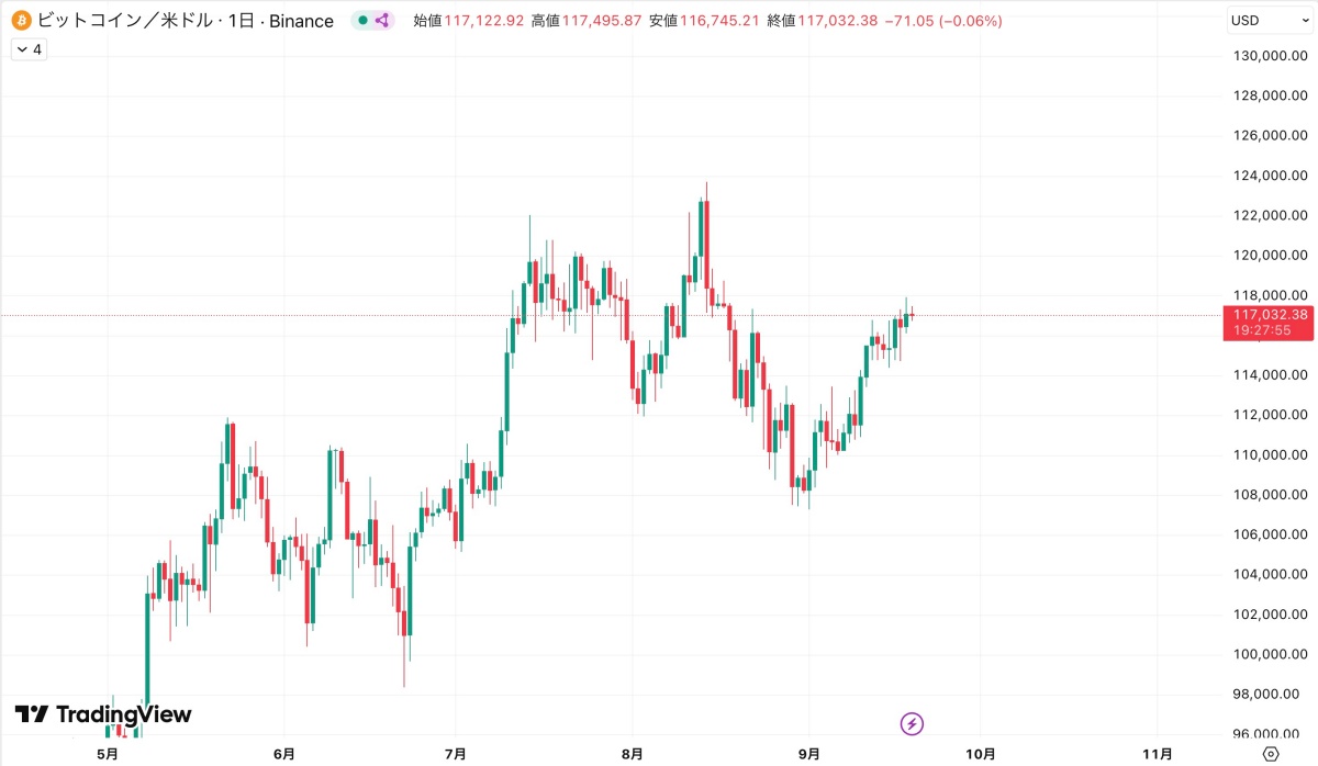 ビットコインの価格チャート