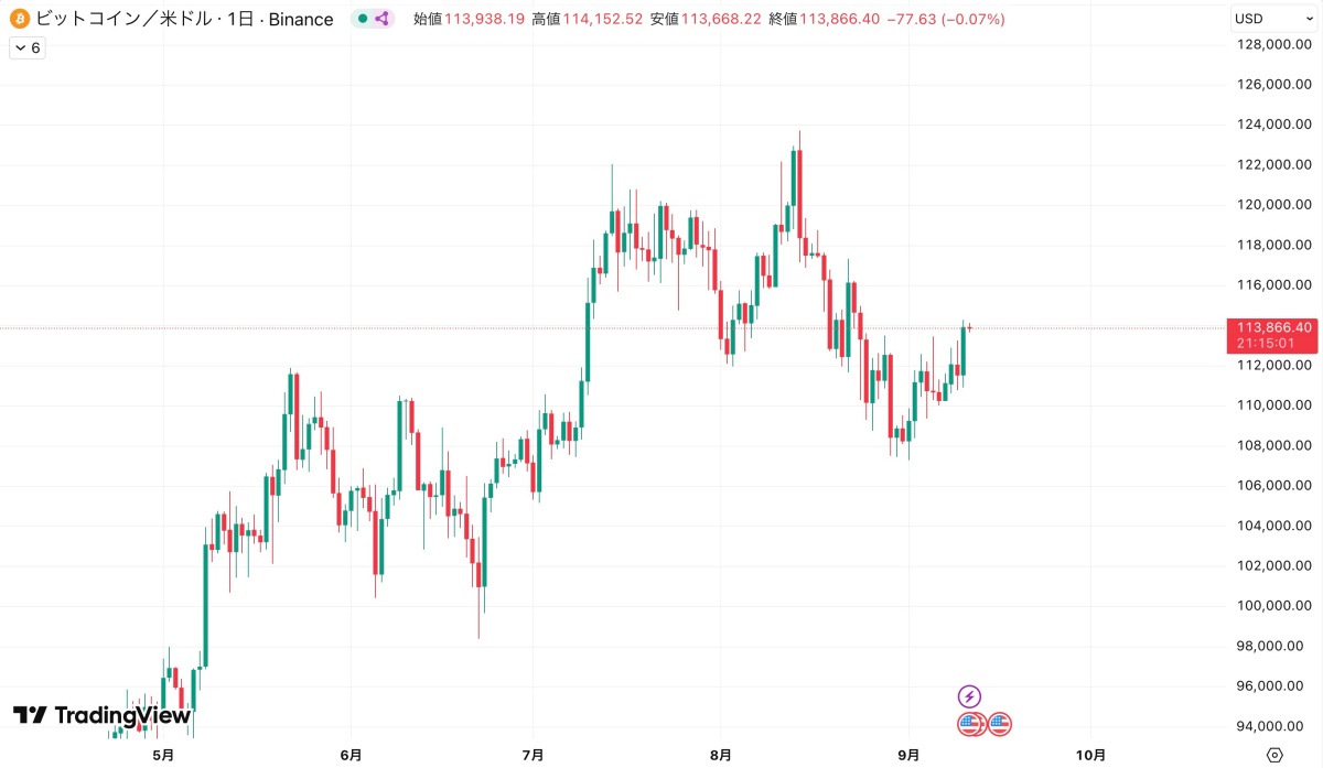 ビットコインの価格チャート