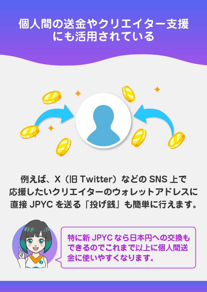 個人間での送金や投げ銭