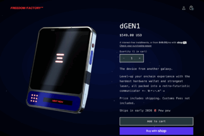 ethOS dGEN1一般販売開始──549ドルのハードウェアウォレット内蔵スマホ