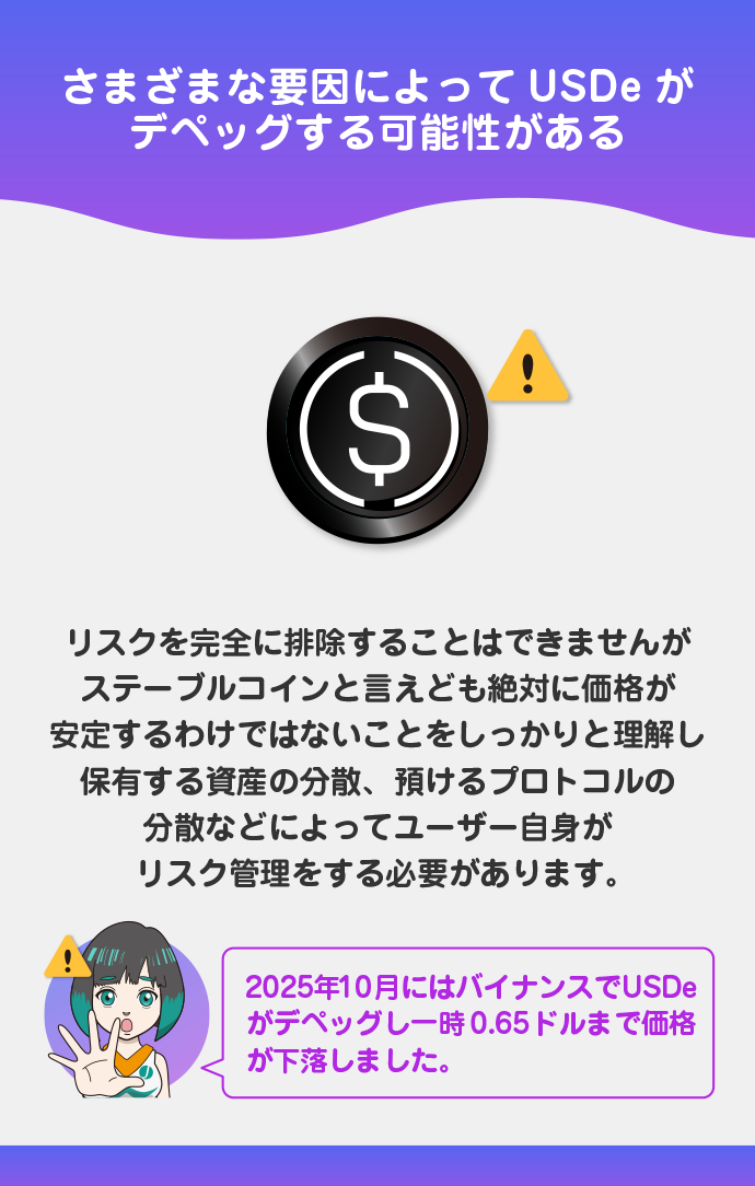 流動性リスクとUSDe自体のデペッグリスク