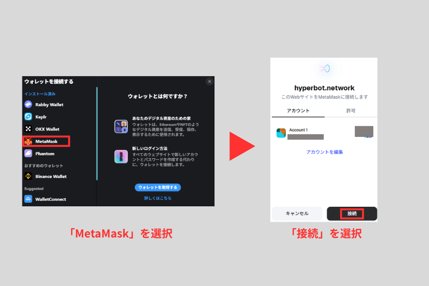 メタマスクとの接続