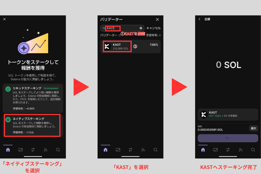 KASTへのSOLステーキング