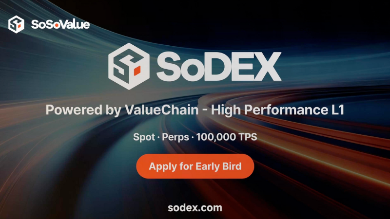 SoSoValue、独自L1基盤DEX「SoDEX」のメインネット正式ローンチ──アーリーバードアクセス移行で次の段階へ