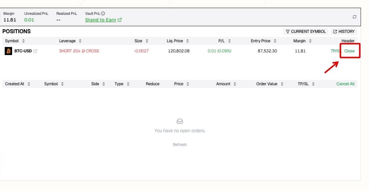 StandX「パーペチュアル取引4」