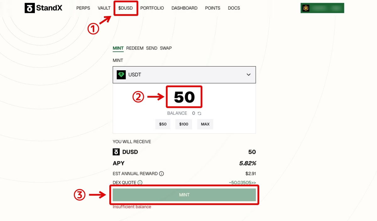 StandX「DUSDのミント2」