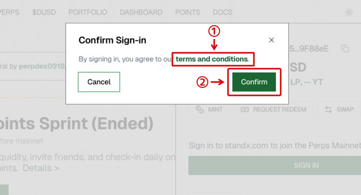 StandX「ウォレット連携4」