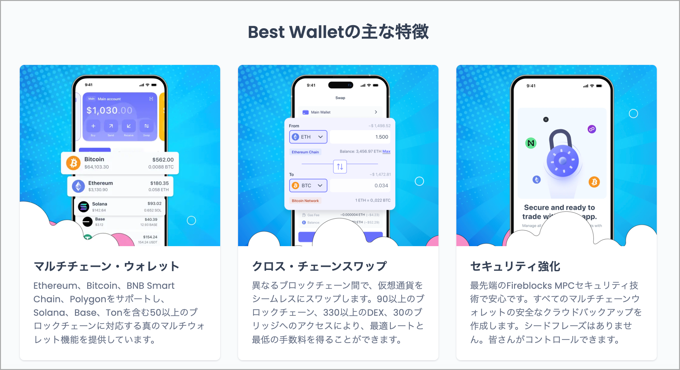 安全性と機能性を備えたBest Wallet
