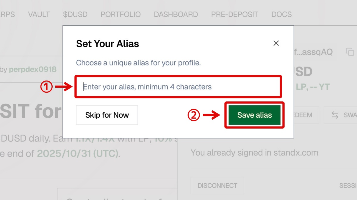 StandX「ウォレット連携5」