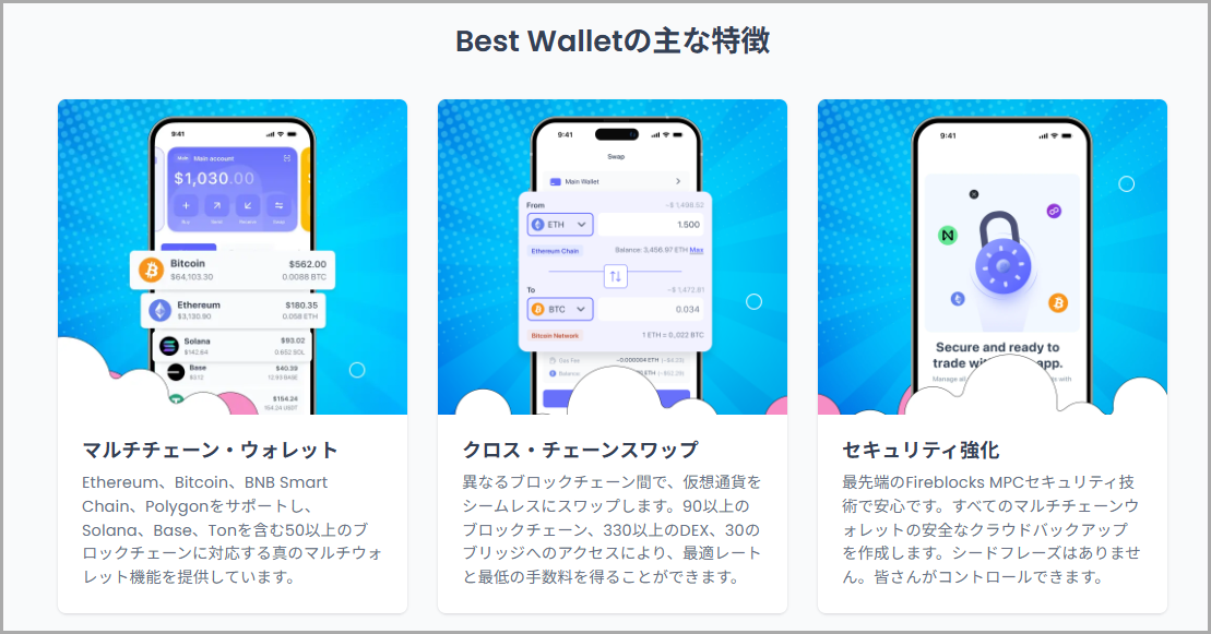 Best Walletは90以上のチェーンに対応