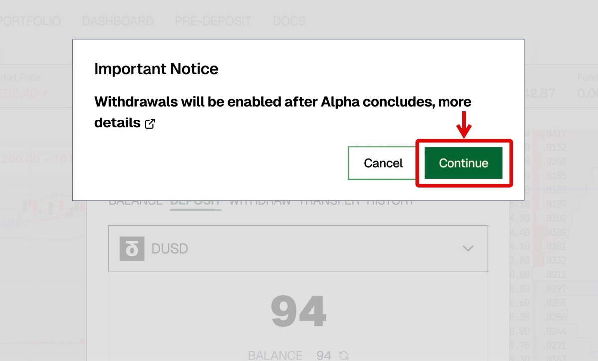 StandX「DUSDの入金と振替3」