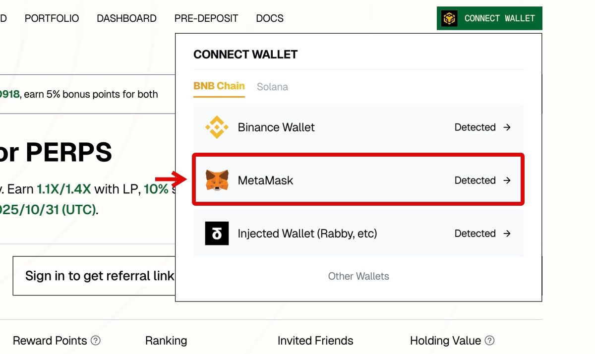 StandX「ウォレット連携2」