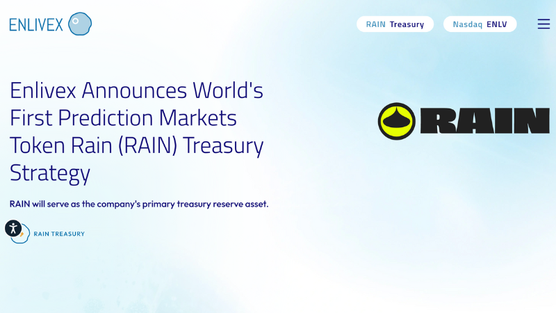 ナスダック上場企業、予測市場トークンRAINで財務戦略──332億円調達、世界初の試み
