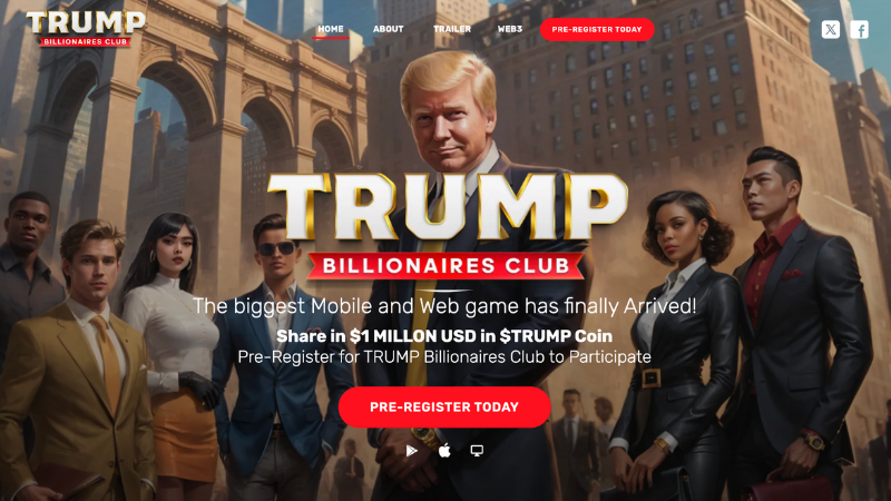 トランプ公式ゲーム発表、総額100万ドルのトランプコイン報酬──事前登録開始