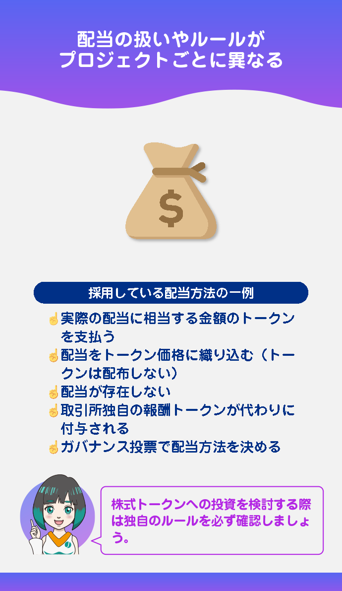 株式トークンの配当は独自ルールで付与される
