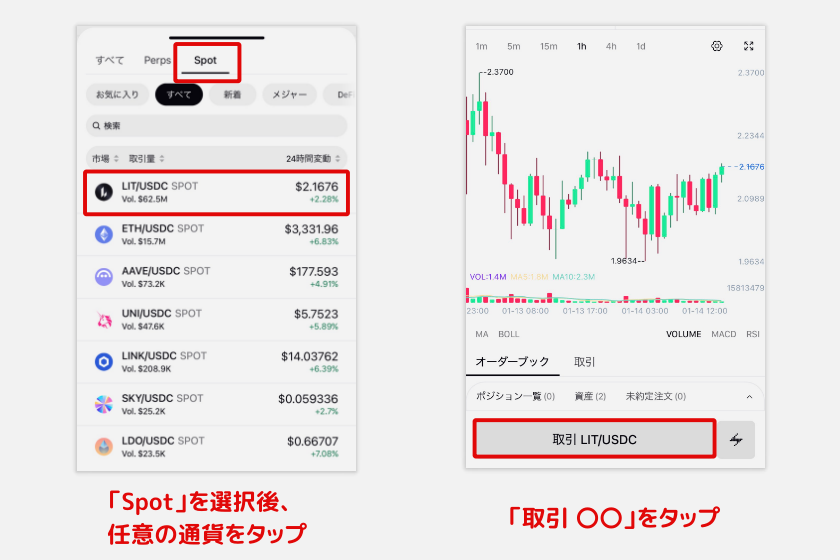 Lighter「スポット取引3」