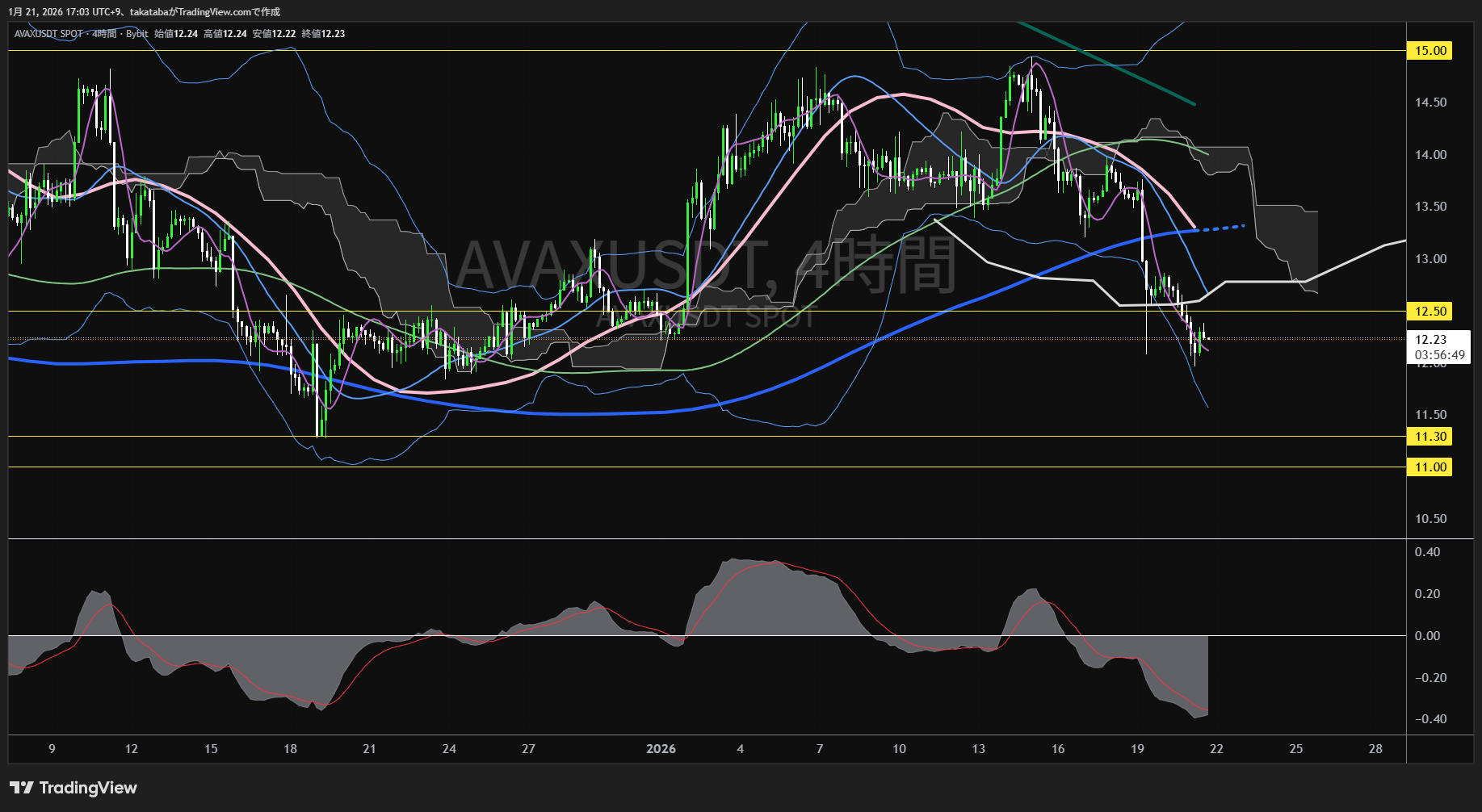 アバランチ4時間足チャート-2026年1月21日
