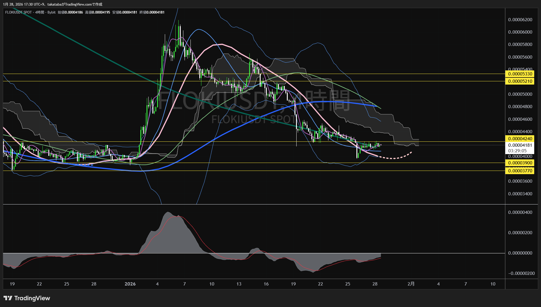 フロキ4時間足チャート-2026年1月28日