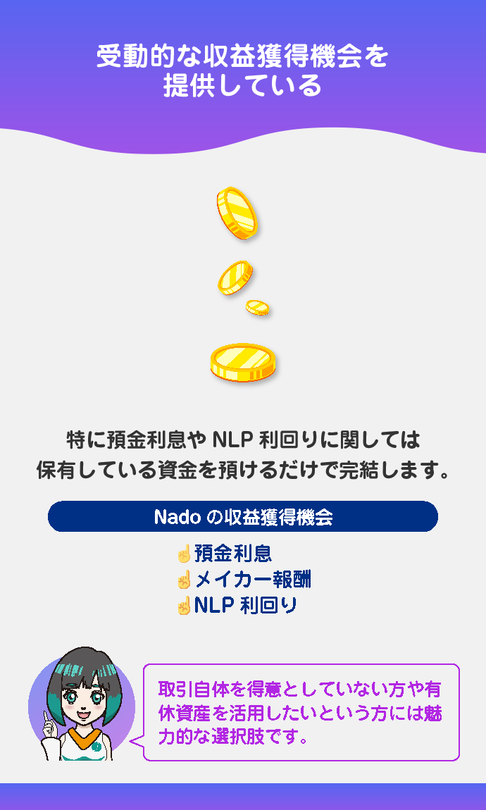 三層に及ぶ受動的な収益獲得の機会
