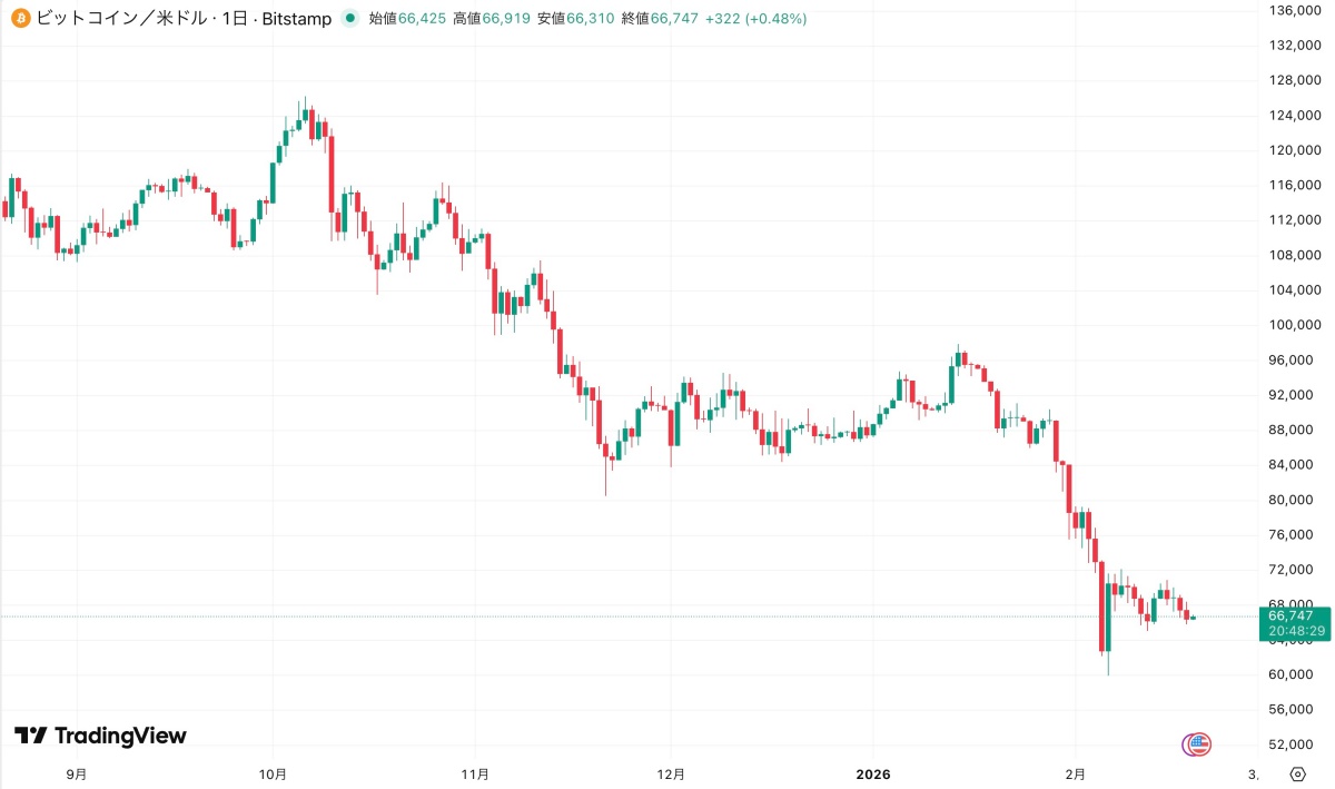 ビットコインの価格チャート