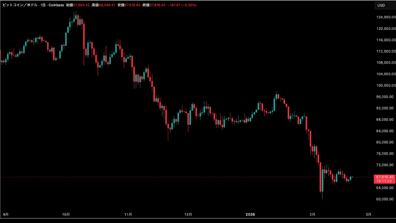 テスタ氏、ビットコイン含み損2,000万円──長期保有ポートフォリオ公開