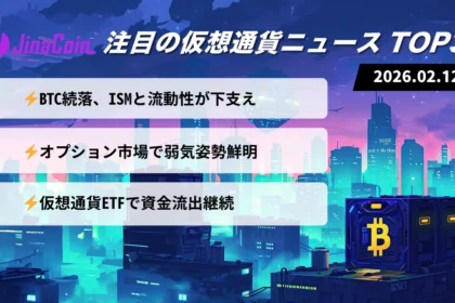 【今日の仮想通貨ニュース】ビットコイン続落と反発余地｜ETF流出と弱気シグナル　2026-02-12