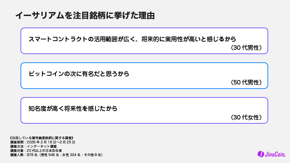 イーサリアムを注目銘柄に挙げた理由