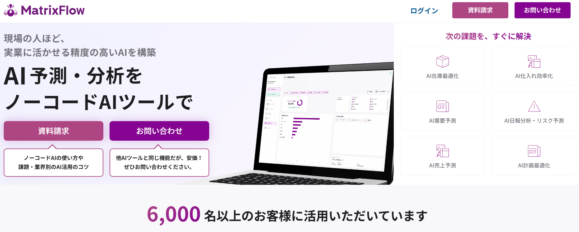 MatrixFlow　Top画面