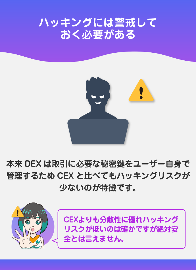 ハッキングリスクがゼロではない