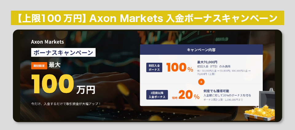 【上限100万円】Axon Markets(アクソンマーケッツ)入金ボーナスキャンペーン