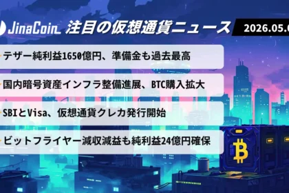 【今日の仮想通貨ニュース】テザー過去最高準備金更新｜企業・決済で進む仮想通貨拡大　2026/05/02
