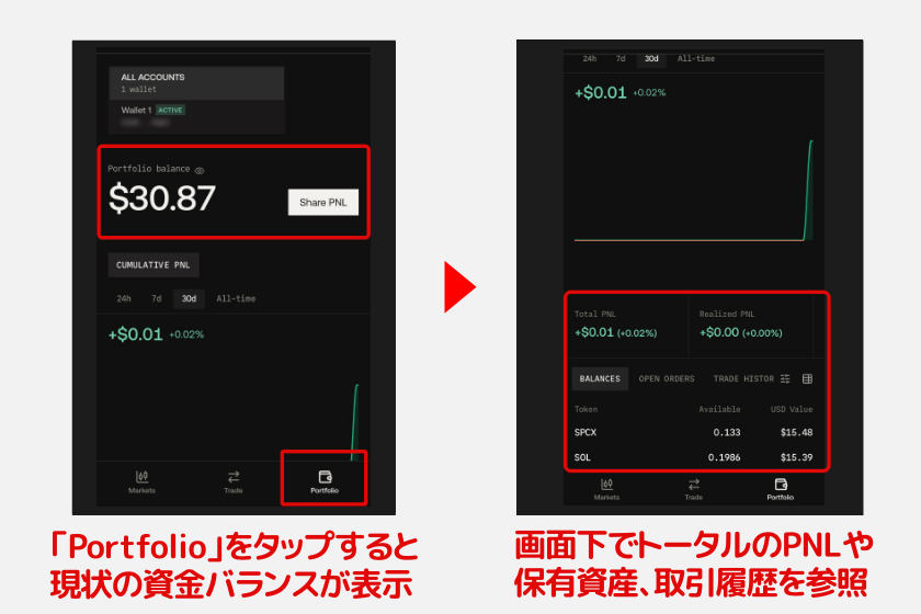 JTX「ポートフォリオ画面」