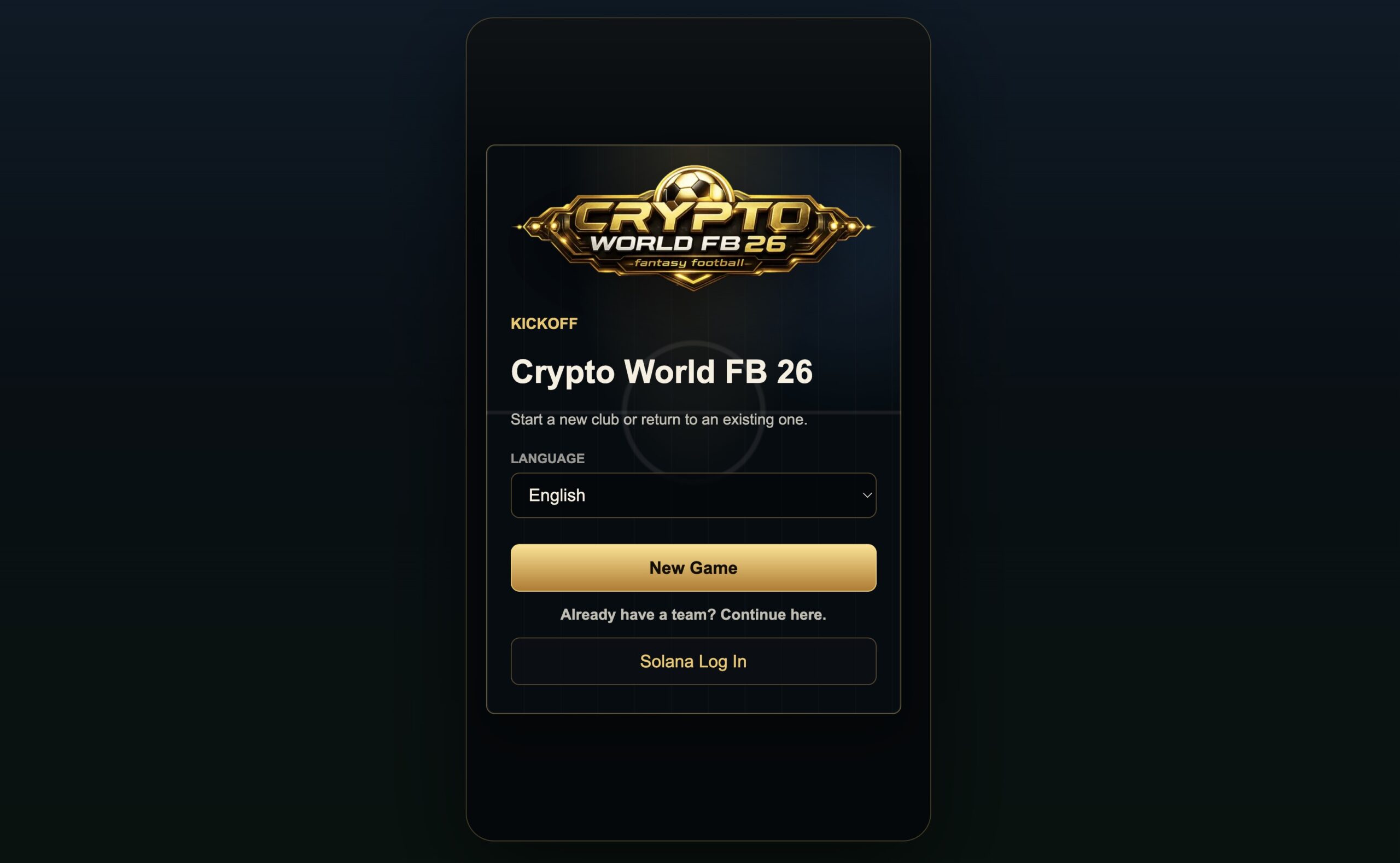 Crypto World Football 26（クリプト・ワールドフットボール26）