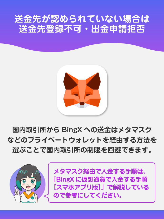 国内取引所側で送金が制限されている