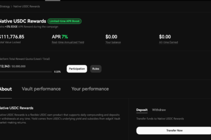 edgeX、USDCデポジットキャンペーン開始──EDGE追加報酬でAPR7%