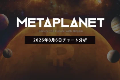 メタプラネット下限抵抗帯で反発となるか──日足雲下端突破が転換条件　2026/08/06